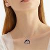 Charm Female Moon Mushroom Pendant Necklace Vintage Silver Color Wedding  For Women