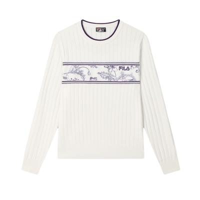 Heritage Series Round Neck Pullover Fashion Casual Long Sleeve Knit Sweater Women Sweater Light-Beige F11W518407F-IV