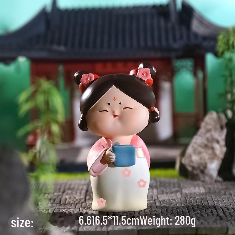 Kreativer Handyhalter im Stil der Tang-Dynastie mit Glücksbringer: Exquisites Harzornament