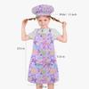 Kids Chef Hat and Apron Set with 2 Large Pockets Girls Boys Adjustable Chef Costume Kids Aprons for Cooking Baking