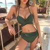 Korean-Style Sexy Slimming Three-Piece Bikini Swimsuit for Women
