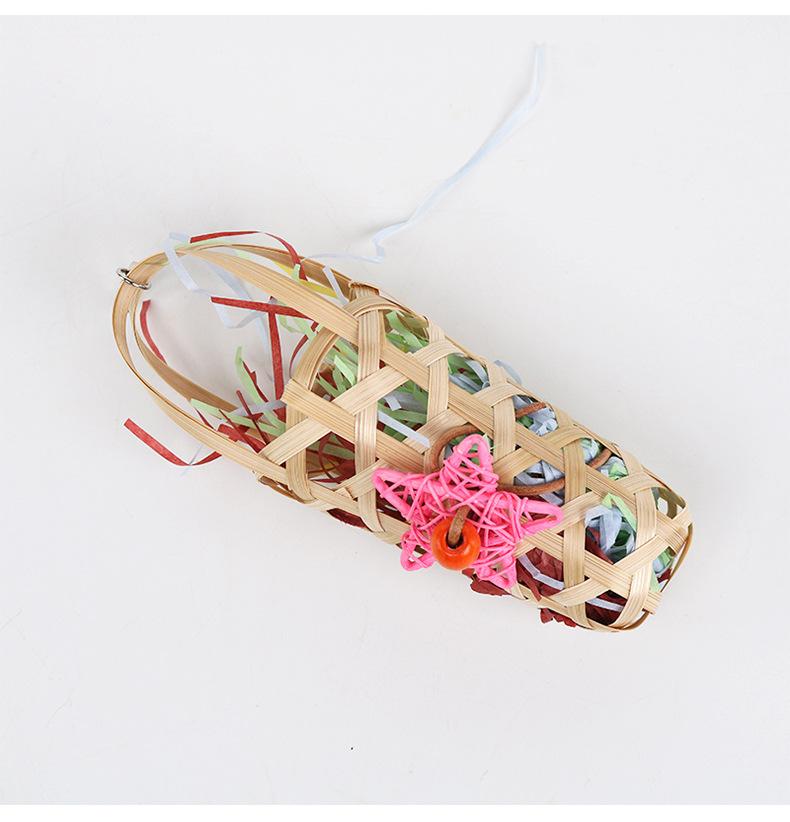 Parrot Natural Grass Woven Toys Tiger Skin Peony Mysterious Phoenix Parrot Biting Educational Toys Equipment Training Bird Cage