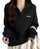 Doors Women's Collared Long Sleeve Skipper Shirt, Plus Size, Feminine, Comfortable Neck, Spring, Large, Black, 5S-D03-BKL