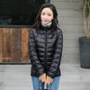 Winter Fashion Lightweight Down Coat for Women Plus Size Slim Fit Long Sleeve Stand Collar Solid Color Zipper Lightweight Autumn Jacket