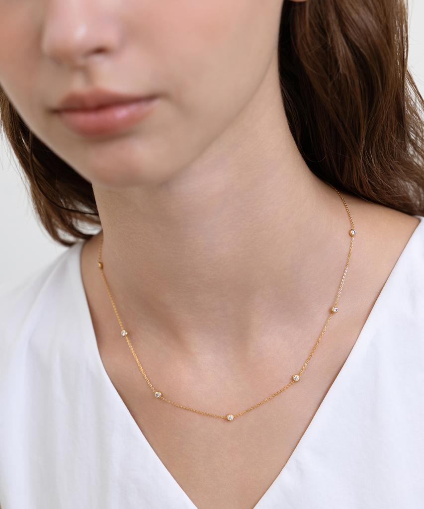 Tatiana (Silver 925) Bezel Line Necklace Nz2524