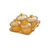 4 Grids Dried Fruit Plate Appetizer Serving Tray Dustproof Divided Dishes for Party Living