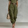 Cargo-Hose Verstellbare Beinöffnungen Volle Knöchellänge Seitentaschen Baggy-Hose Einfarbige Locker geschnittene Streetwear Freizeit-Hose