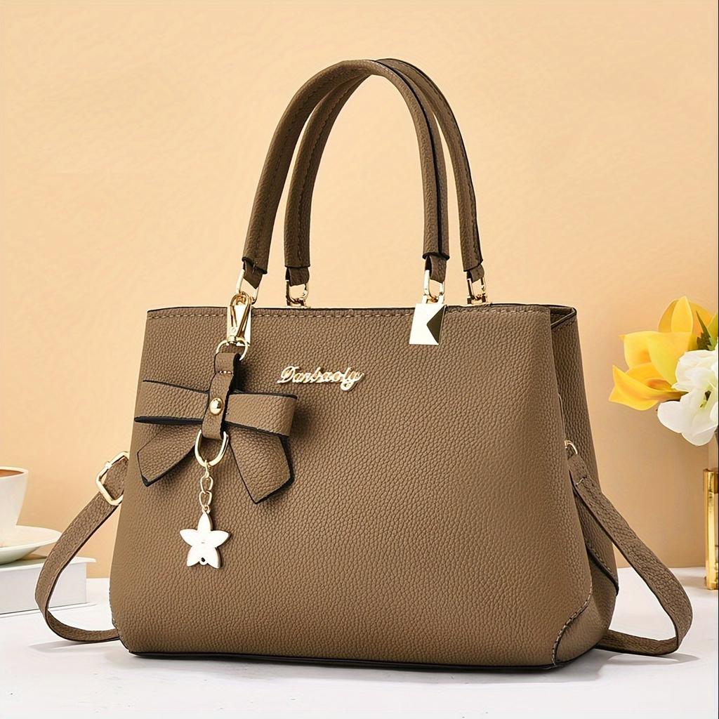 Elegant Shoulder Bag with Bowknot Decoration Multiple Compartments Fashion HandbagSuitable for Work Party and Daily Use