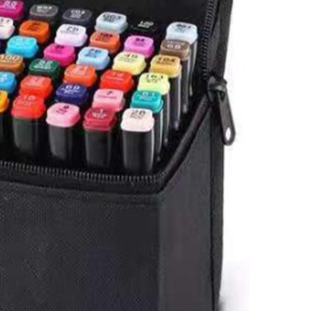 Fixy s dvojitým hrotem 60 barev Černé tělo pera Přenosný plastový materiál Fixy pro kreslení