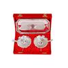 Leaf Design Silver Plated Set of 2 Bowl with 2 Spoon & 1 Tray, Serveware, Diwali Gift Set Decorative, Silver 300 Ml