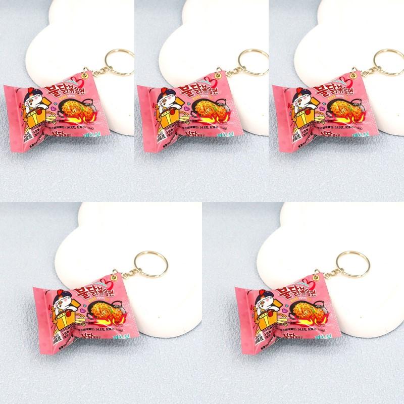 Simulation Instant Noodles Keychain Backpack Turkey Noodle Hanging Pendant Small Ramen Keychains Keyring For Kids