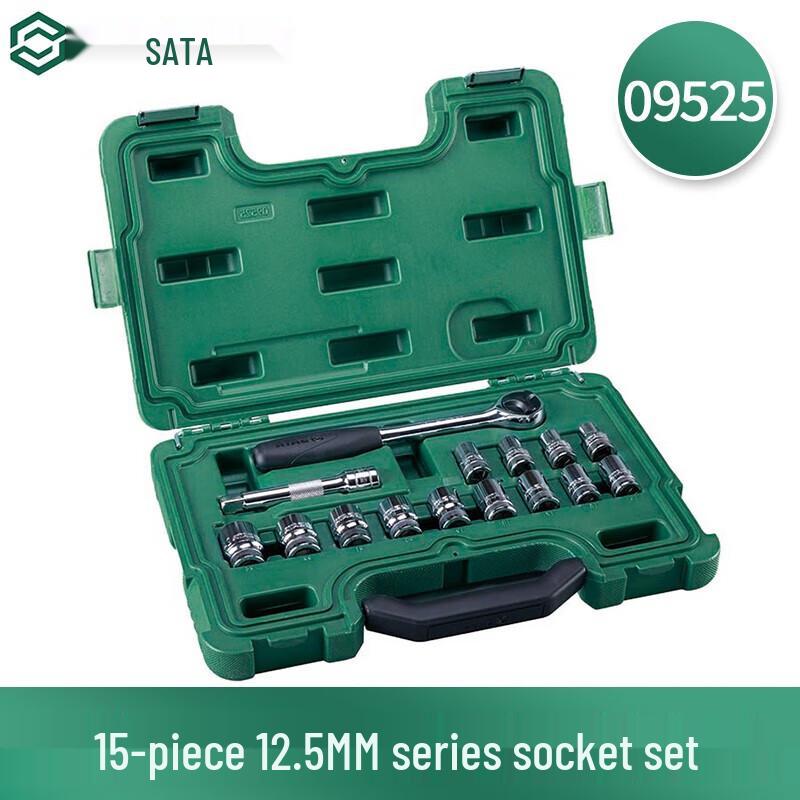 SATA 1/2-inch Drive Socket Set 1/2-inch Drive, 15-Piece