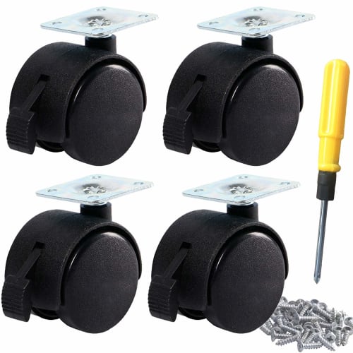 

BESTU Caster Replacement Tire Kit with Stoppers for Wagons, 4-Wheel Silent Series Casters, DIY Replacement Wheels with Swivel S-Shaped Double Rollers
