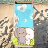 Cute Peach Mochi Cat Beach Towel Shower Bath Travel Lightweight Skin Friendly For Pool Camping Cruise Summer