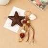 Bag Charm Keychain With Star Pendant Beaded Cord and Gold Tone Detail for Keys Daily Bags Purse Decoration and Daily Carry Styling Use