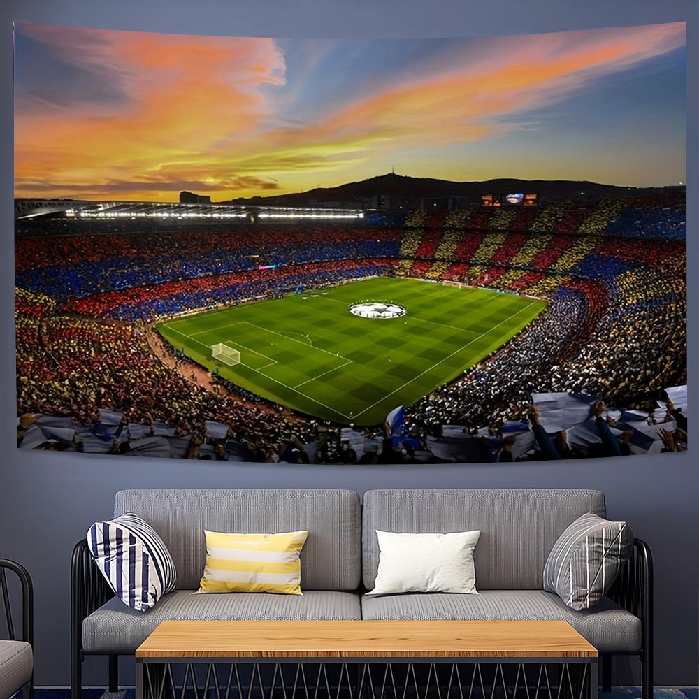 1pc B-Barcelona C-Camp Nou Stadium Tapestry Wall Art Cool Sports Room Decor Aesthetic Tapestry for Bedroom Bar Fans Gift
