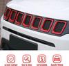 7PCS Car Carbon Fiber Grille Inserts ABS Front Grill Cover Frame Trims Kit For Jeep Compass MP 2017-2020 Exterior Accessories