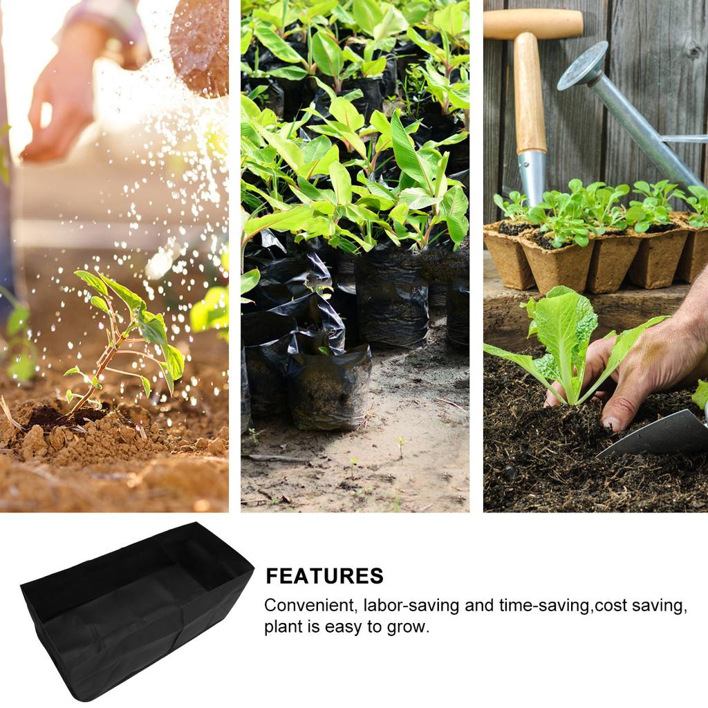 Nonwoven Felt Planting Bags Breathable Large Capacity Thickened Growing Pouch for Balcony Garden Farm 120x60x40cm Black