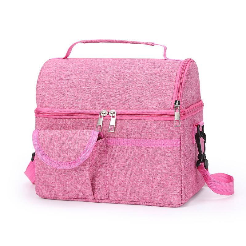 Double-Layer Insulated Lunch Bag - Handheld Crossbody for Outdoor Use