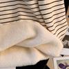 Sweatshirt for Women Autumn Winter Thickened Warm Stretchy Long Sleeve Oversize Tops