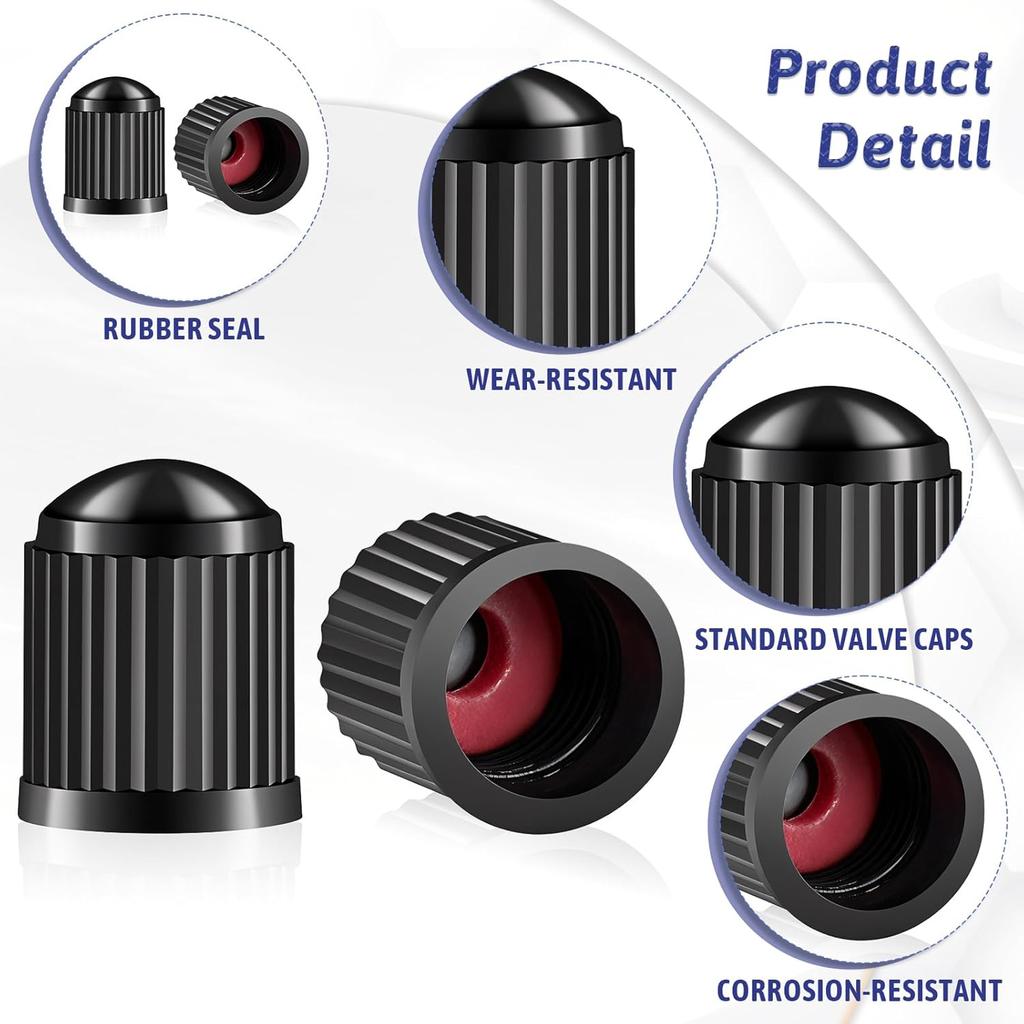 1000 Pack Valve Stem Caps Tire Valve Caps With O Rubber Ring Plastic Valve Tire Covers Black Dust Caps For Cars, SUVs, Bike, Bicycle, Trucks,