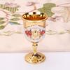 2Pcs Chalice Goblet Metal Shot Glasses Engraving Rose Flower Wine Cup Medieval Drinkware for Party Wedding Decors Gift
