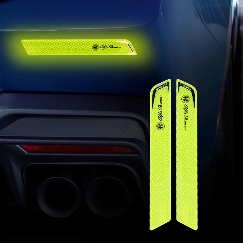 HNZCY1 Car Rear Bumper Reflective Stickers For Alfa Romeo Anti-collision Strip Night Decor Accessories