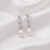 European and American Pearl Zircon Earrings Women's Flower Light Luxury Temperament Elegant Imitation Pearl Ear Jewelry