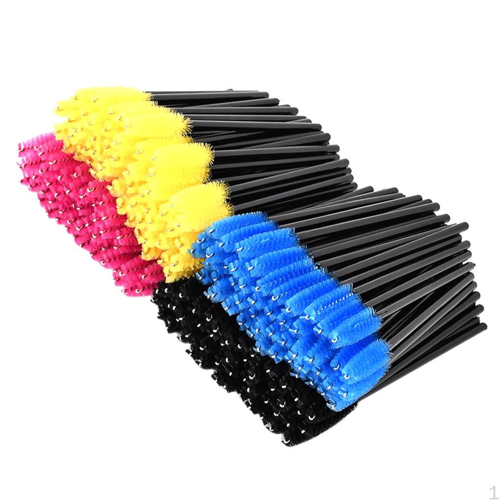 Bulk Lot 200 Pieces Disposable Eyelashes Mascara Wands Makeup Brushes set four Colors