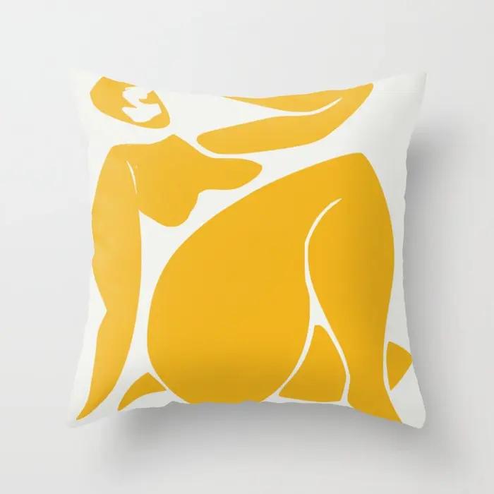 Modern Abstract Throw Pillow Cover Geometric Round Line Sunset Cushion  Home Sofa Chair