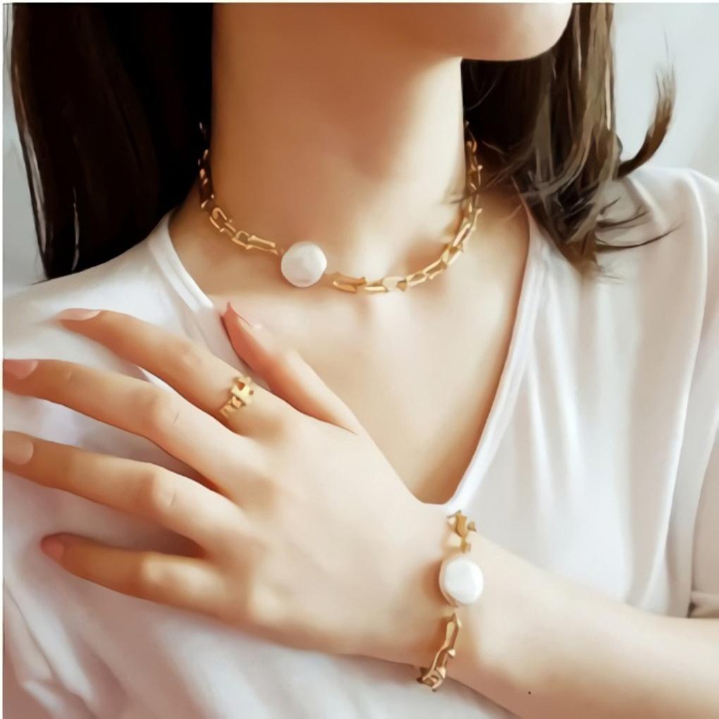 Simple Ball Chain Daily Bracelet by Tifa Bold Chain & Pearl