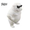 Künstlerische Welpen-Skulptur 3D-gedruckte Sonnenbrille Hundefigur Ornament, Coole Schreibtischstatue, Mattweiße Kunstfiguren Cartoon-Bulldogge für Zuhause Büro Auto
