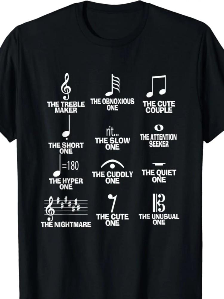

Soft Cotton Humorous Music Note amp; Definition Print T-Shirt | Short Sleeve Unisex T-Shirt S