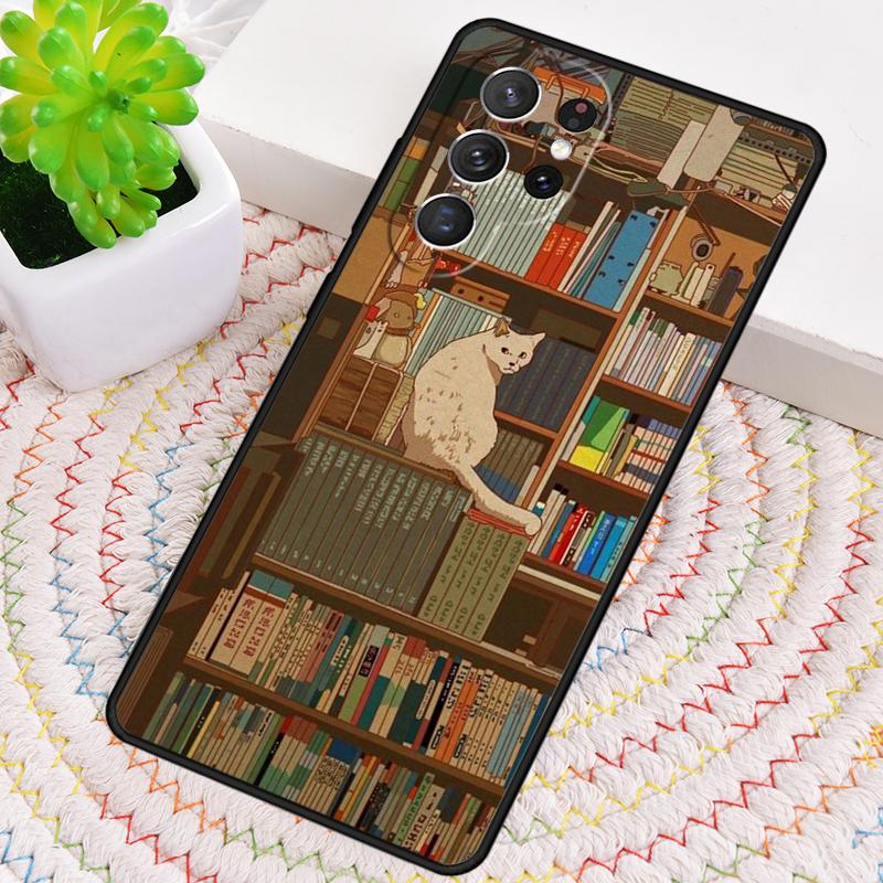 Read Books Library Bookshelf Phone Case For Samsung Galaxy Note 10 Pro S26 S25 S24 S23 S22 Ultra Plus S21 FE S20 Cover