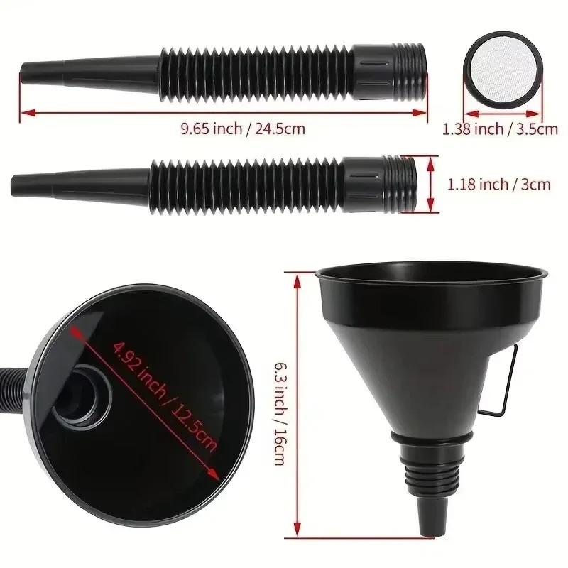 1 Pc Multi Functional Flexible Funnel: Spill-Proof Oil Changing Tool with Wide Mouth & Handle Automobile