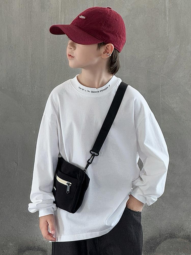 2025 Boys' Comfortable T-Shirt Sweatshirt - Stylish Autumn/Spring Wear for Big Kids