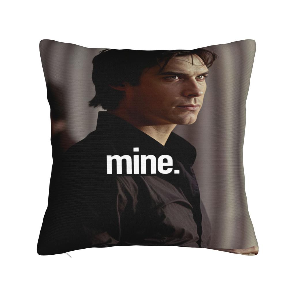 VIKAMA Vampire Diaries Damon Portrait Pillow Case  Design Pillow Cover Vintage Cushion Cover For Office Car Home Decor