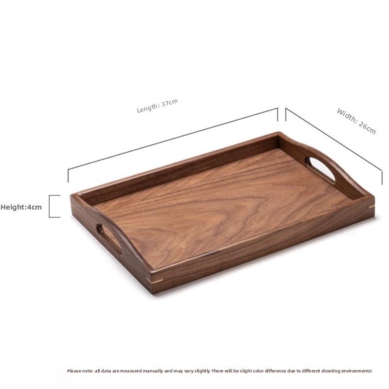 Handmade Natural Walnut Wood Tray Multi Purpose Serving Organizer Decorative Gift for Home Kitchen Cafe Office Storage