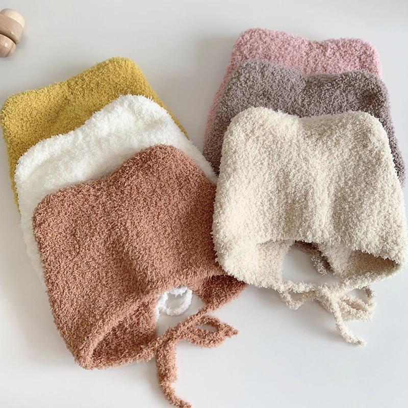 Winter Baby Beanie Cap Cartoon Ear Protection Soft Warm Knitted Hat For Boy Girl Toddler Cute Cat Crochet Hats
