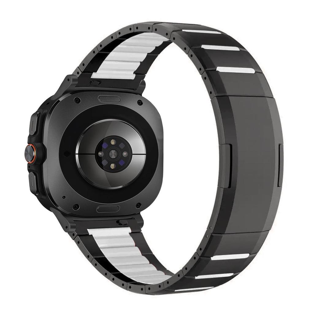 Compatible Two-Color Rubber Folding Buckle Wristband for Samsung Galaxy Watch 8
