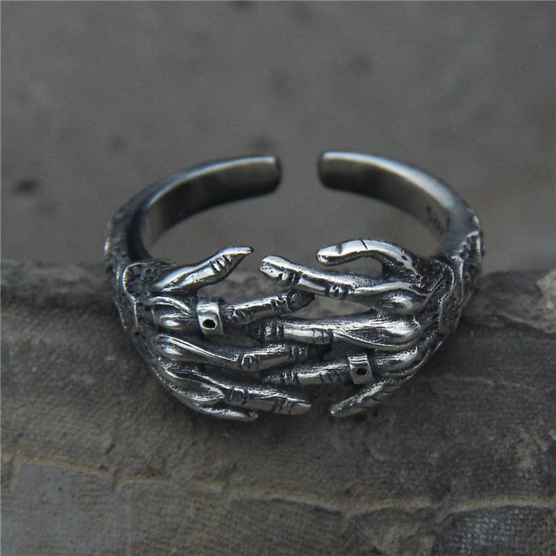 Hand of Power Interlocking Open Adjustable Devil's Finger Ring Gothic Punk Ring