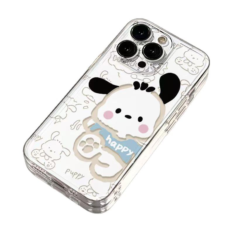 Hello Kitty & Pachacco Drop-Proof Phone Case for Apple 14 Pro/15 Plus/17 Pro Max/X - Cross-Border Couples Edition