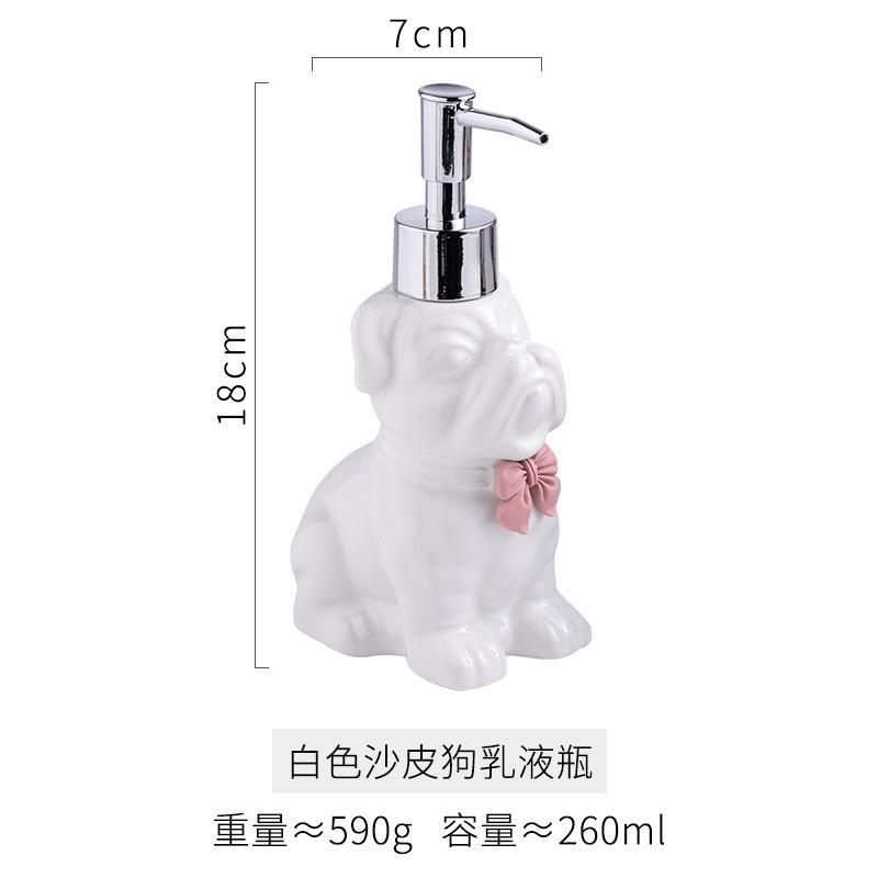 Modern Black White Cat and Dog Ceramic Lotion Bottle Home Disinfectant Refill Bottle Bathroom Accessory 3D Animal Soap Dispenser