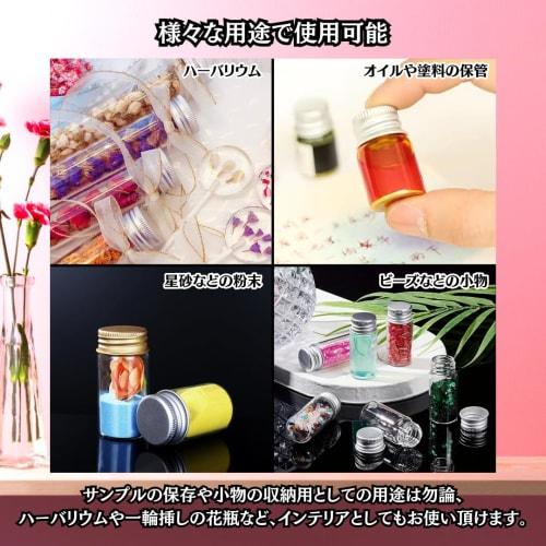 Charmoon 10-Piece Clear Glass Mini Bottle with Lid, Airtight, for Powder and Liquid Storage (8ml, Silver)