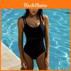 Costume da bagno intero da donna con rete, scollo a V profondo, push-up, per nuoto e abbigliamento attivo