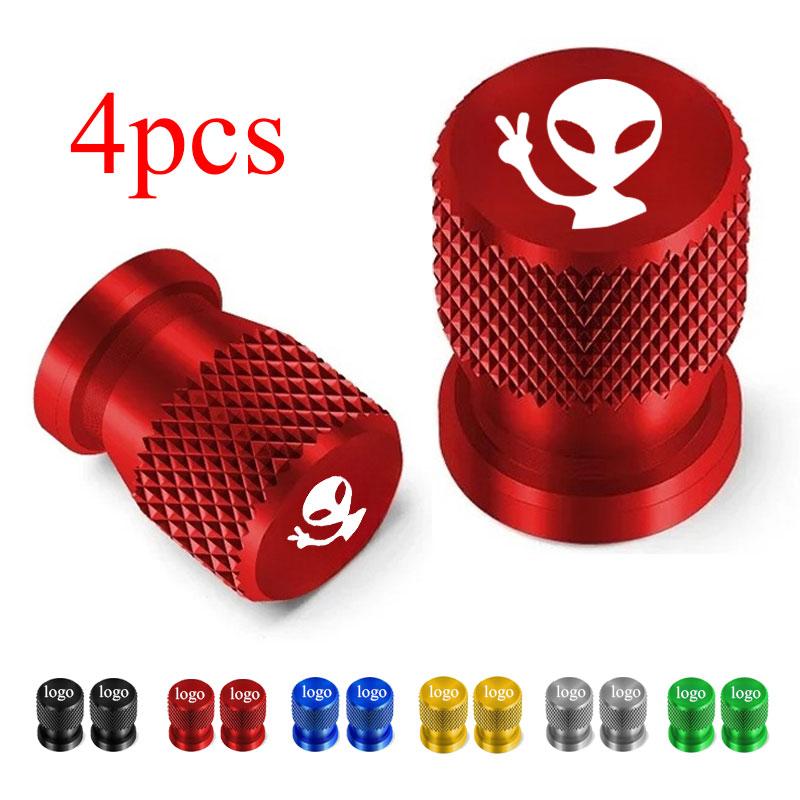 4pcs Alien Car Wheel Tire Valve Cap Stem Air Cover Car Styling Truck Car Motorbike Bike Accessorie