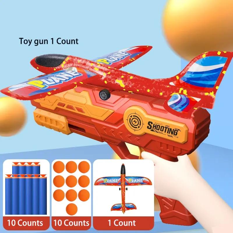 Non-Toxic Foam Ejector Plane Gun Children'S Outdoor Toy For Air Battle Gliding Foam Aircraft Parent-Child Interactive Toy Children Holiday Gift