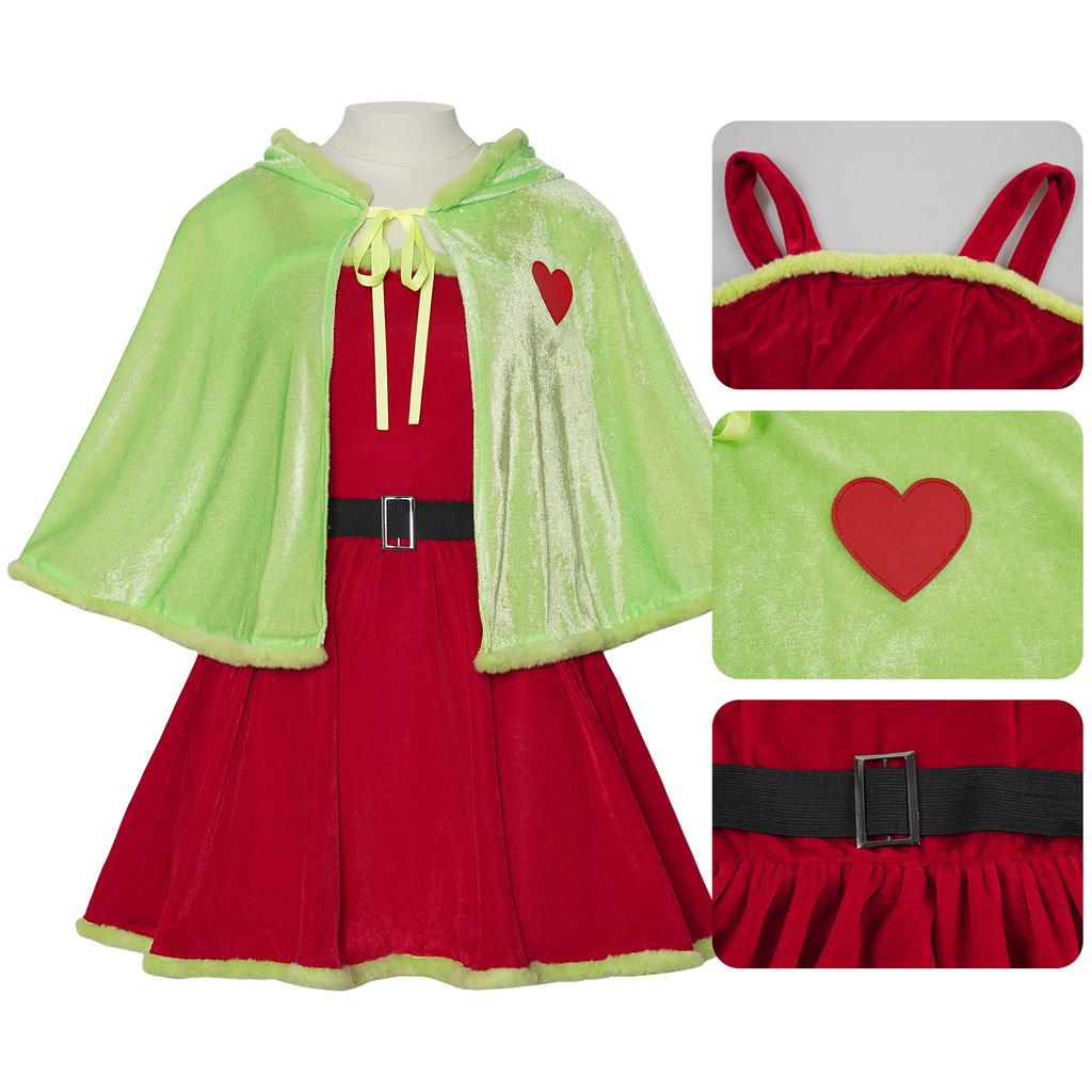 Der Grinch Cosplay Kostüm Erwachsener Kind Grünes Monster Umhang Kleid Für Anime Rollenspiel