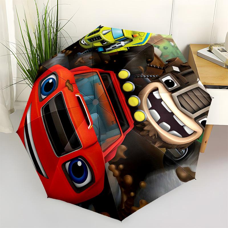Monster Trucks, Blaze Automatic Opening and Closing, 8 rib Structure Portable Umbrella, Suitable for Men and Women in All Seasons Perfect G