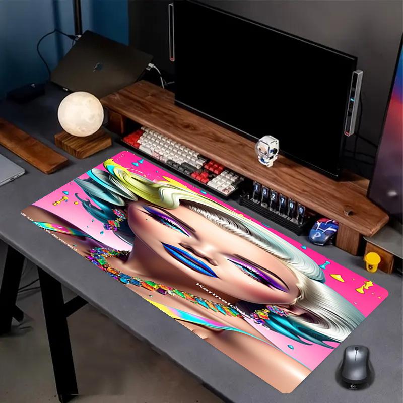 Marilyn Monroe Print Mouse Pad, Anti‑Slip Desktop Keyboard Mat, for PC Laptop Gaming Working Daily Use, Cool Festival Surprise Gift